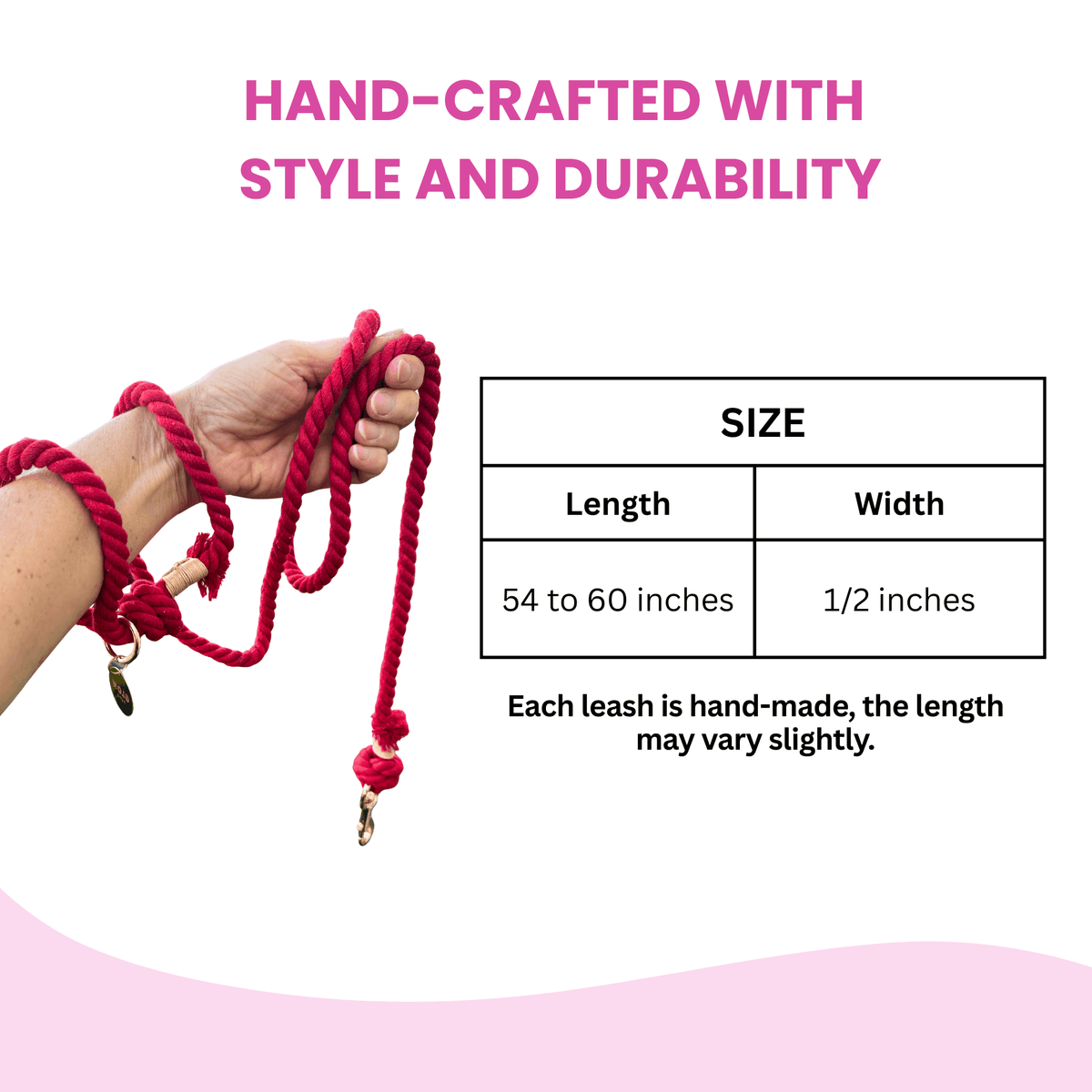 Glow Pups: Red Boho Chic Cotton Rope Dog Leash