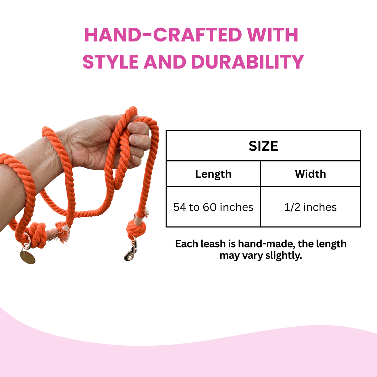 Glow Pups: Orange Boho Chic Cotton Rope Dog Leash