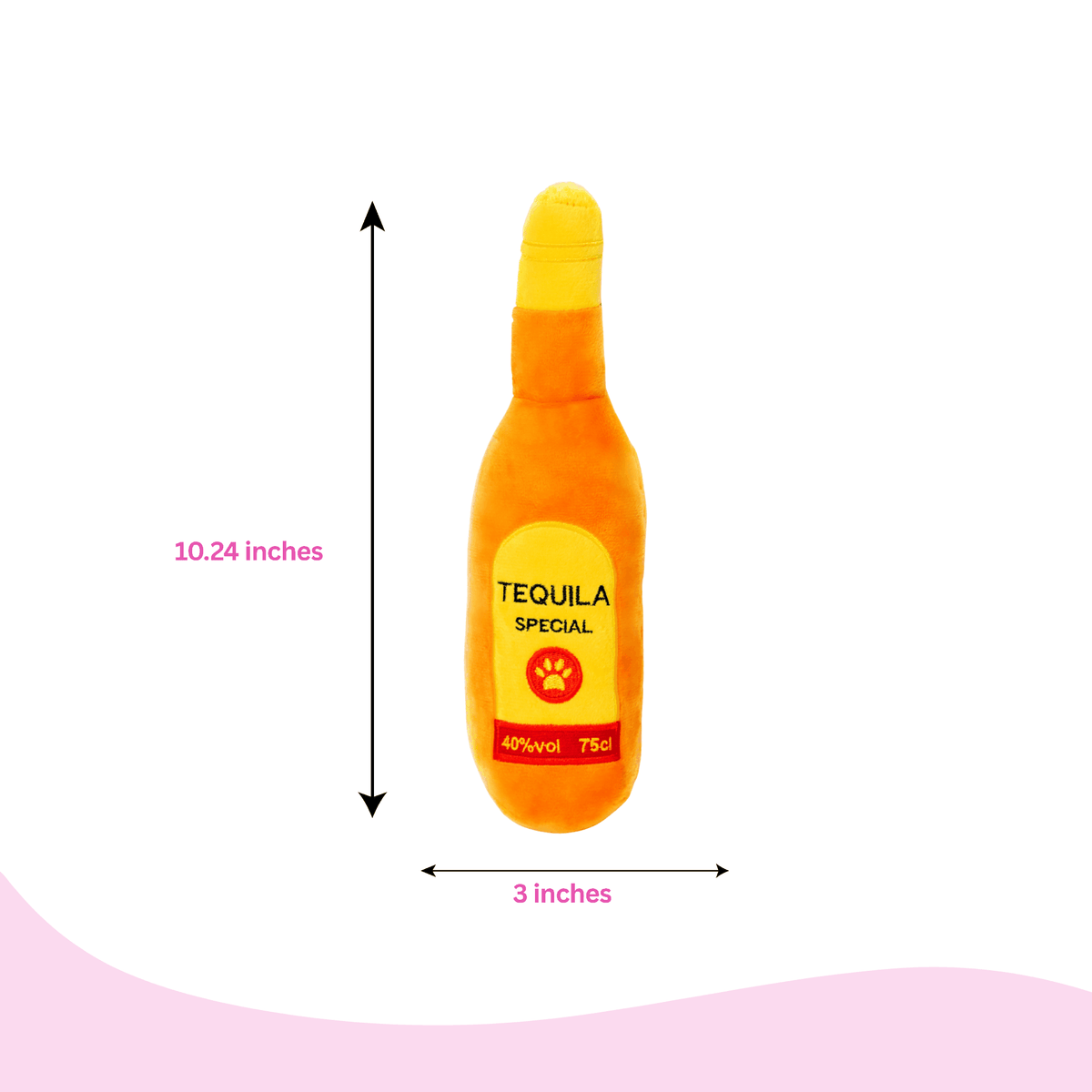 Glow Pups: Tequila Squeaky Plush Dog Toy