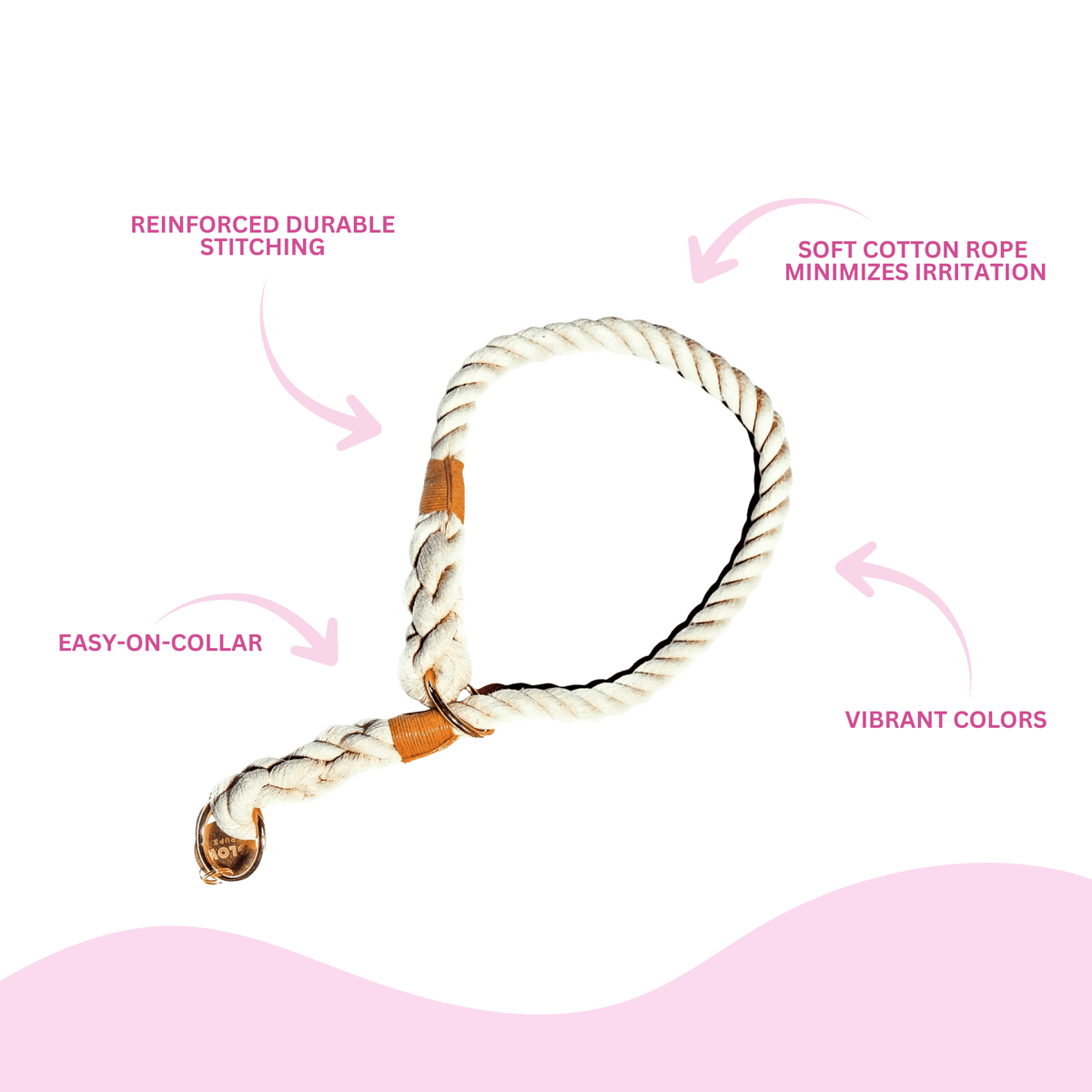 Glow Pups: Coastal Chic Cotton Rope Dog Collar