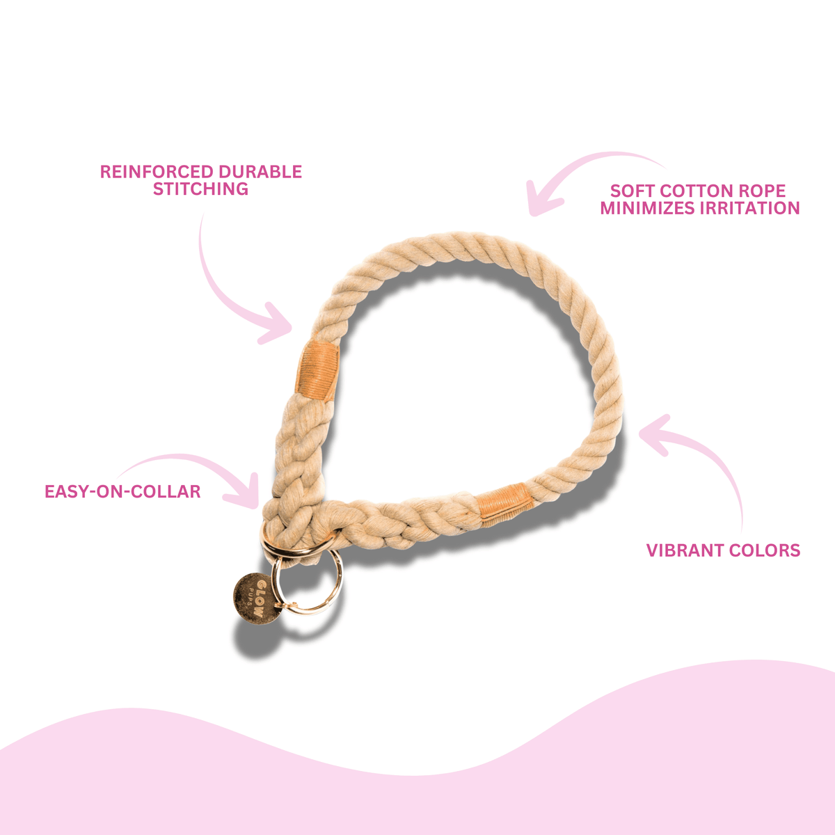 Glow Pups: Neutral Rope Dog Collar