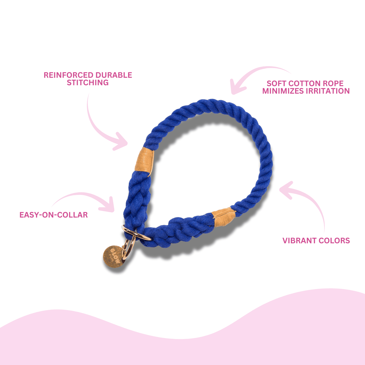 Glow Pups: Blue Stylish Rope Slip Dog Collar