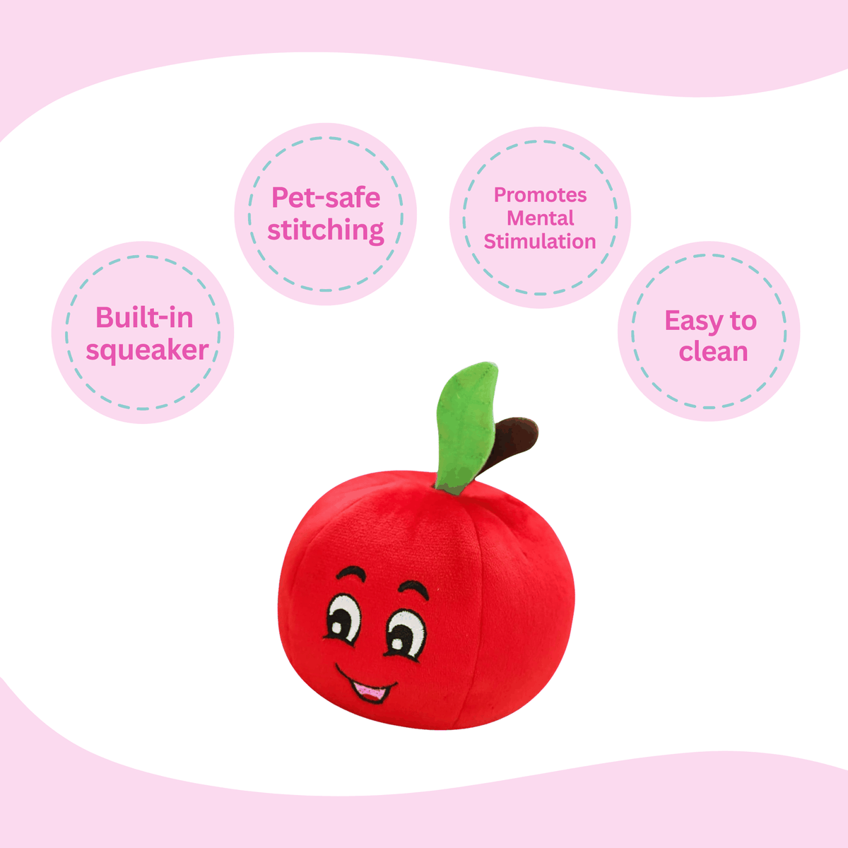 Glow Pups: Tomato Squeaky Plush Dog Toy