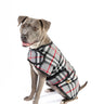 Steel Tartan Wool Dog Blanket Coat