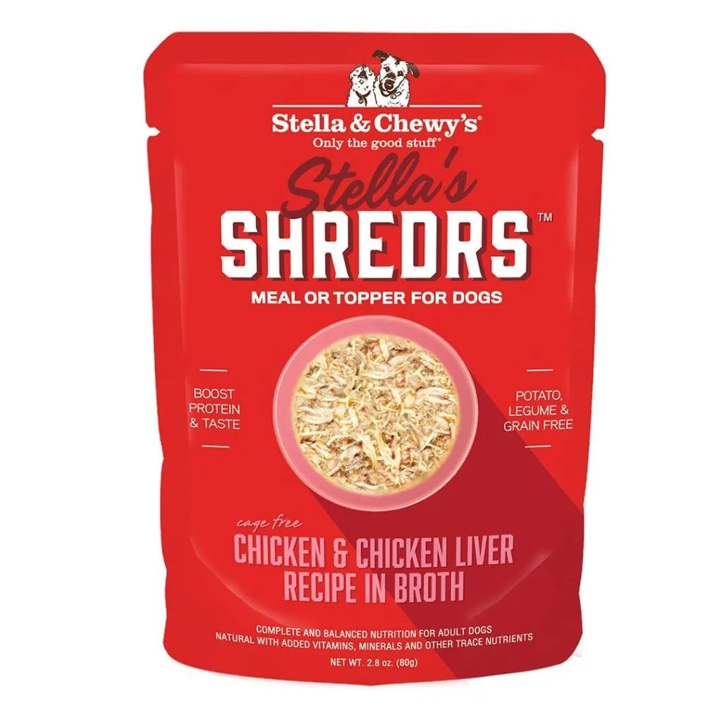 Stella & Chewys Stellas Shredrs Chicken & Chicken Liver Recipe in Broth Dog Food (2.8oz)