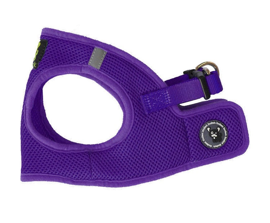 EcoBark Step In Dog Harness - Teacup & Small Breeds- Reflective Soft Mesh Harness for Teacup, Small Dogs and Puppies / Purple