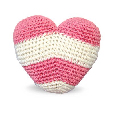 DOGO Stripy Heart Crochet Dog Toy