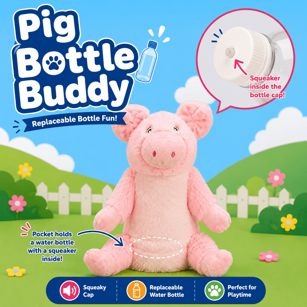 Dogline Bottle Buddy Dog Toys - 10-Inch
