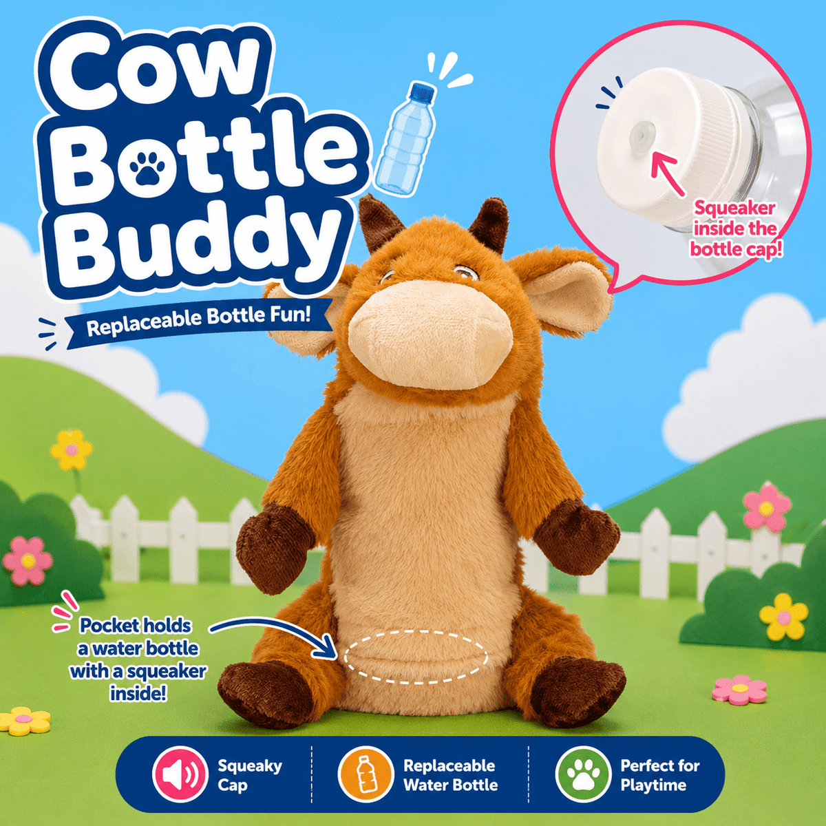 Dogline Bottle Buddy Dog Toys - 10-Inch