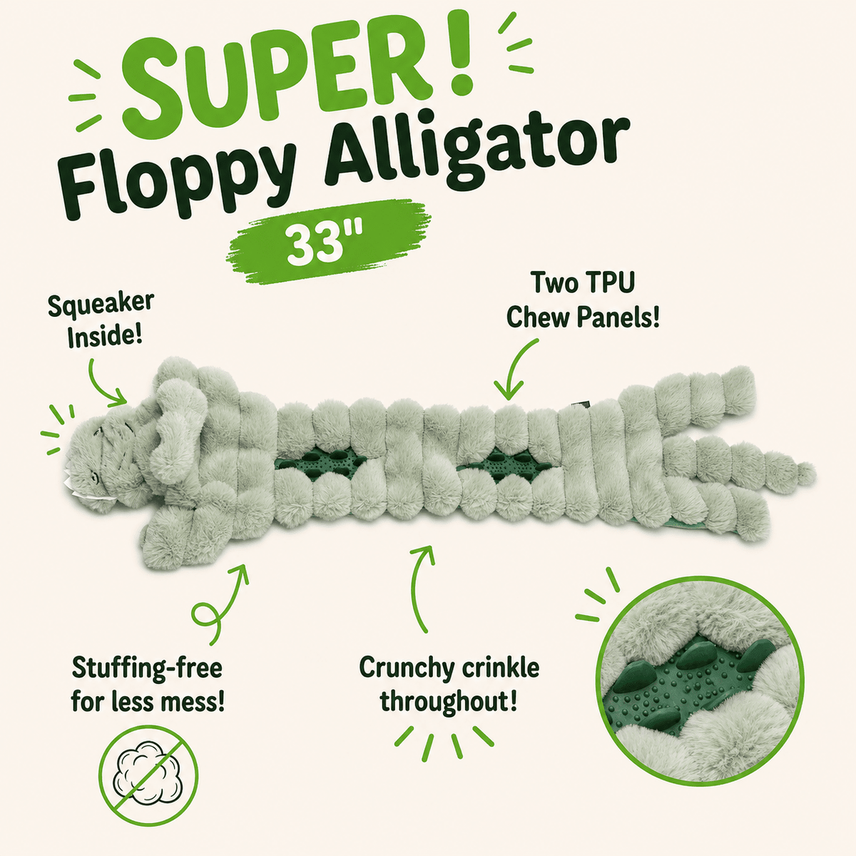Dogline 33-Inch SUPER! Floppy Dog Toy