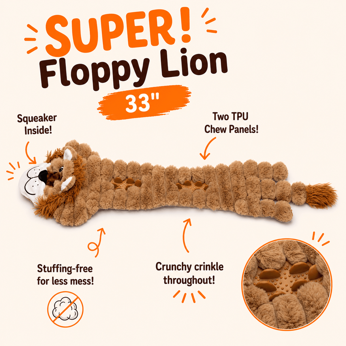 Dogline 33-Inch SUPER! Floppy Dog Toy