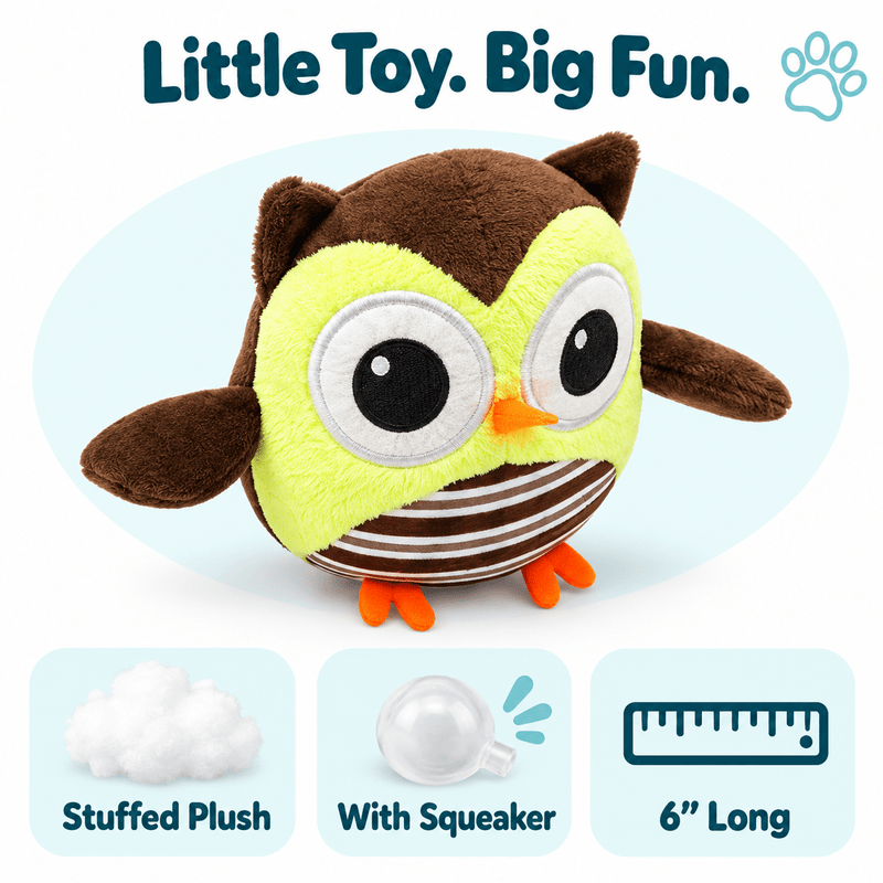 Dogline 6-Inch Owl Mini Dog Toy