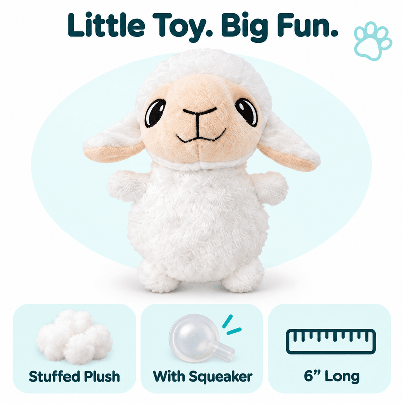 Dogline 6-Inch Sheep Mini Dog Toy