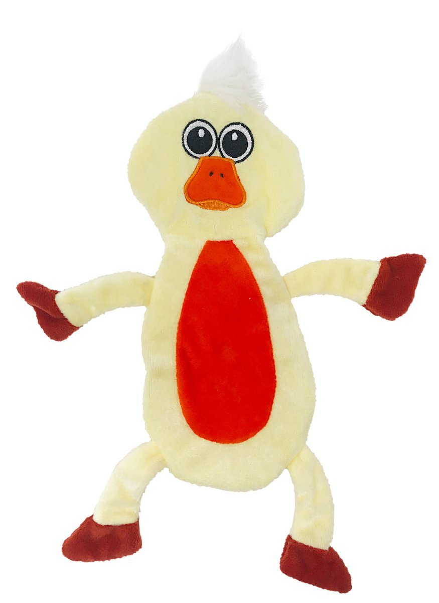 Dogline 12-Inch Duckling Crinkle Flat Dog Toy