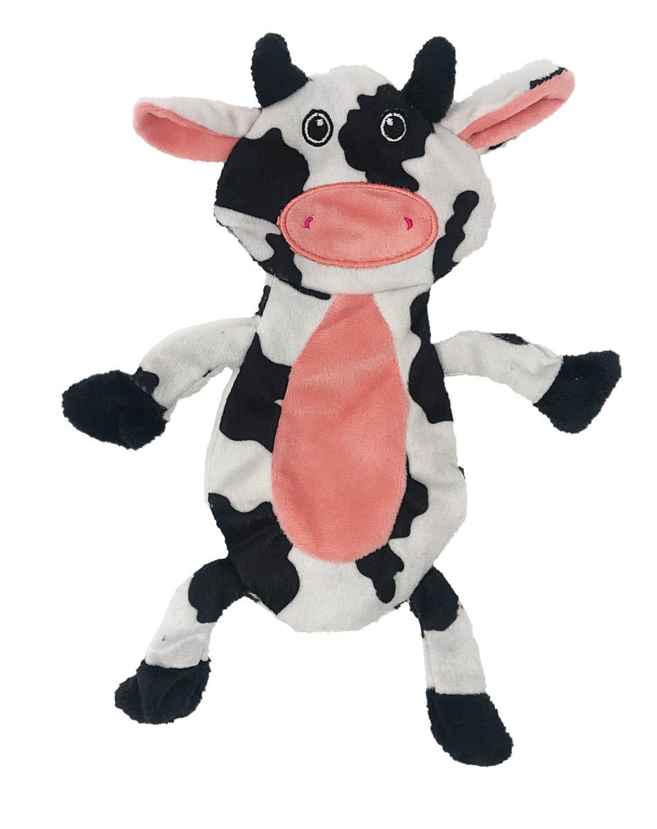 Dogline 12-Inch Cow Crinkle Flat Dog Toy