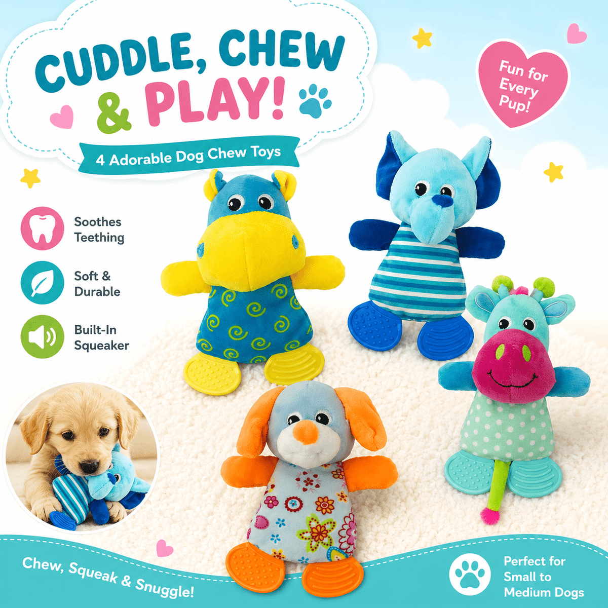 Dogline 10-Inch Soft Dog Toy Collection
