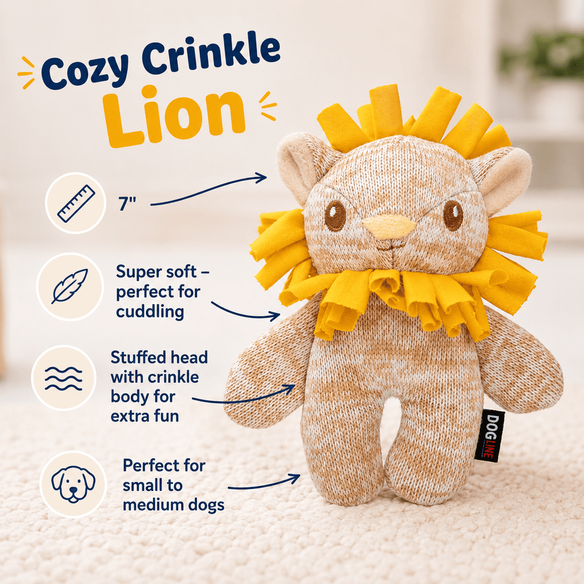 Dogline Cozy Crinkle Dog Toy Collection