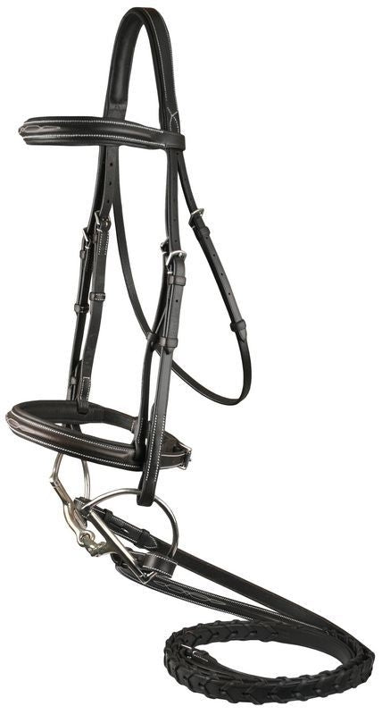 DaVinci Fancy Raised Comfort Bridle - Dark Brown - Horse
