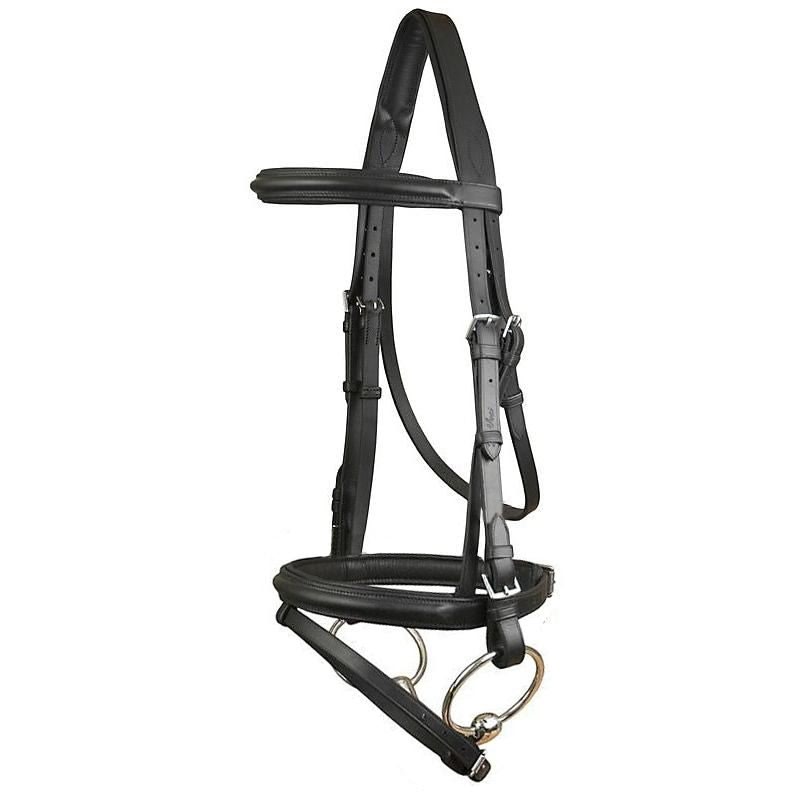 DaVinci Raise Comfort Dressage Bridle/Flash - Black - Cob