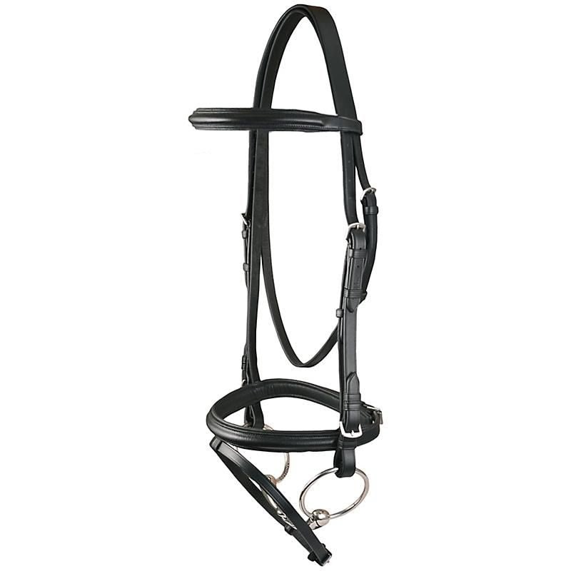 DaVinci Raised Pad Dressage Bridle/Flash - Black - Horse