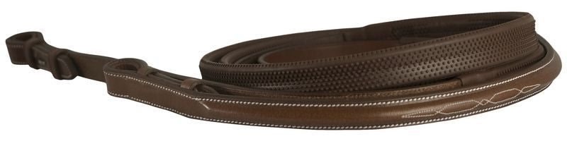 DaVinci Fancy Raised Rubber Rein - Dark Brown - 1/2" x 48"
