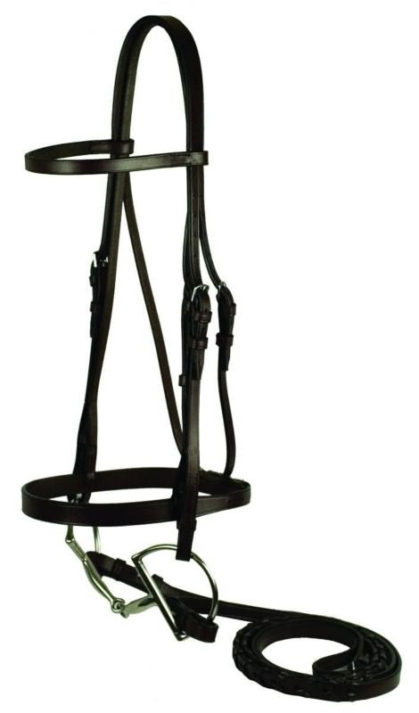 Gatsby Flat Snaffle Bridle - Havanna - Pony