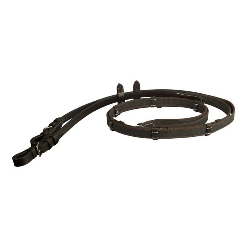 DaVinci Web Rubber Anti-Slip Rein/Buckle - Chestnut - 5/8" x 54"