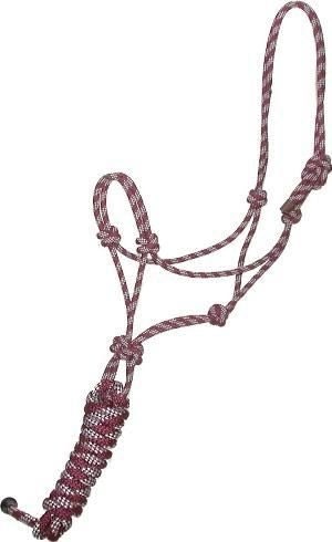 Gatsby Cowboy Rope Halter with Lead - Burgundy/ Steel Grey - Horse