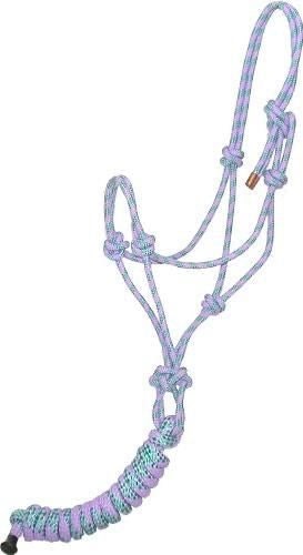 Gatsby Cowboy Rope Halter with Lead - Light Purple/ Green - Horse