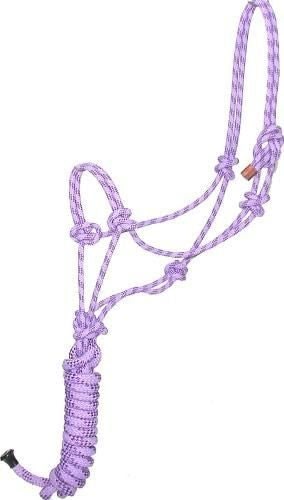 Gatsby Cowboy Rope Halter with Lead - Light Purple/Purple - Horse
