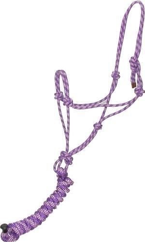 Gatsby Cowboy Rope Halter with Lead - Purple/Pink - Horse