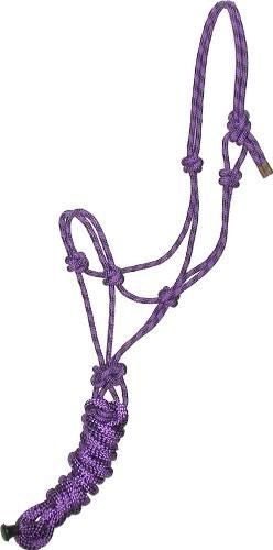Gatsby Cowboy Rope Halter with Lead - Purple/Black - Horse