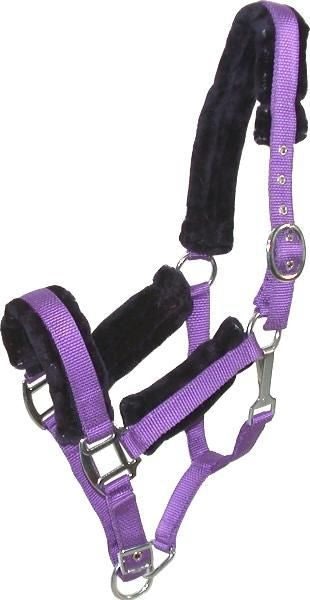 Gatsby Nylon Halter/Removable Fleece - Purple - Cob
