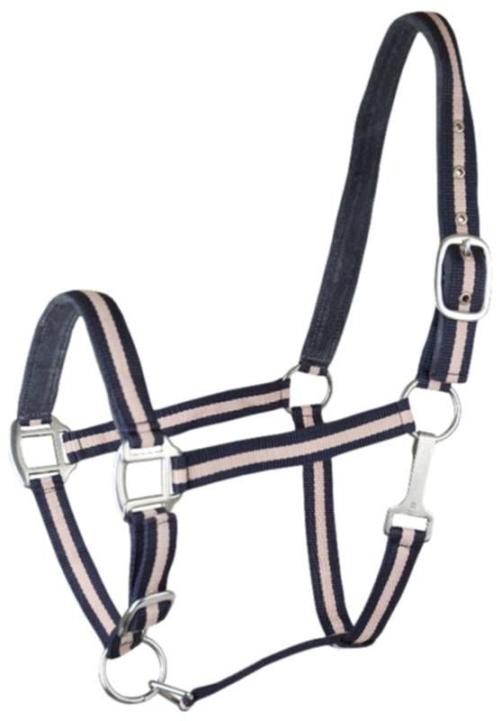Gatsby 2-Tone Suede Nylon Halter - Navy w/Black Padding - Cob