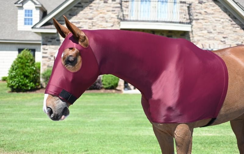 StretchX Pull On Slicker Hood - Burgundy - Small (500-800lbs)