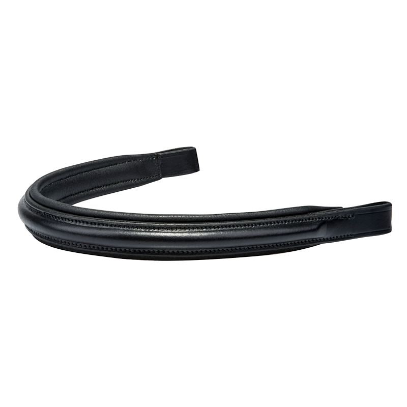DaVinci Plain Raised Pad Dressage Browband - Black - Cob