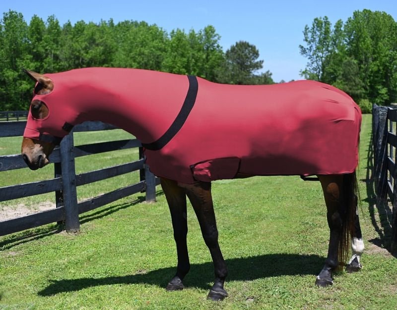 StretchX Full Slicker with Zipper - Burgundy - Small (500-800lbs)