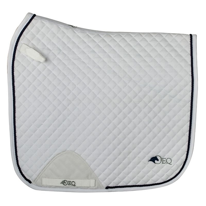 OEQ Traditional Dressage Saddle Pad with Embroidery - White