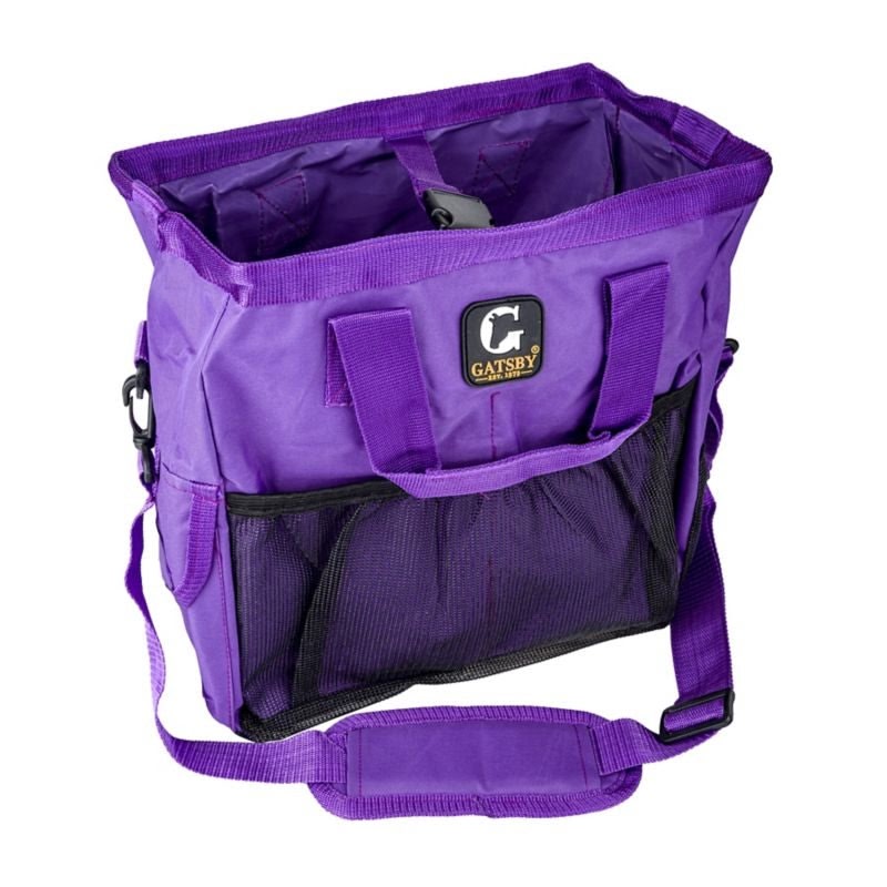 Gatsby Nylon Grooming Tote Bag Mesh Bottom - Purple