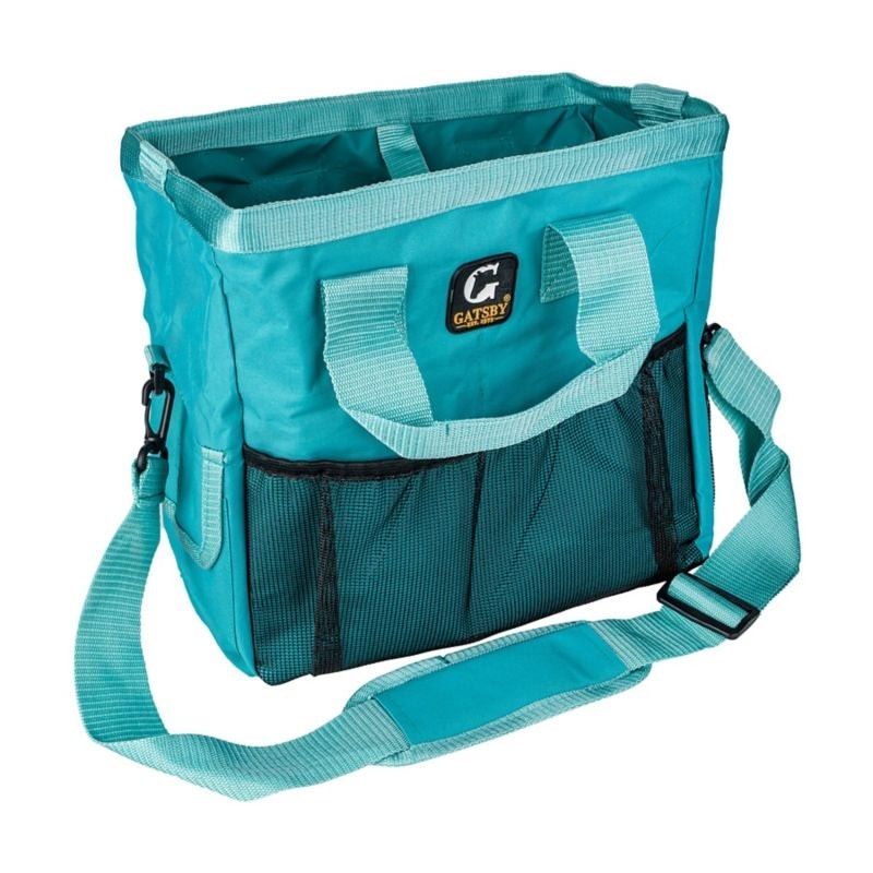 Gatsby Nylon Grooming Tote Bag Mesh Bottom - Teal