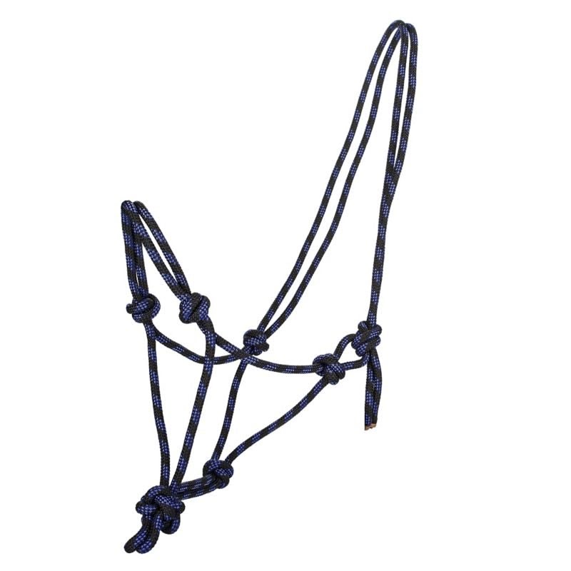 Tabelo Cowboy Rope Halter - Black/Royal Blue - Horse