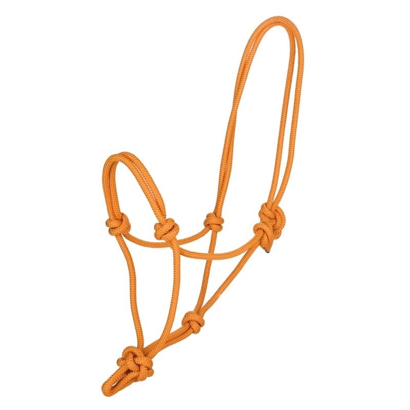 Tabelo Cowboy Rope Halter - Hot Orange - Horse
