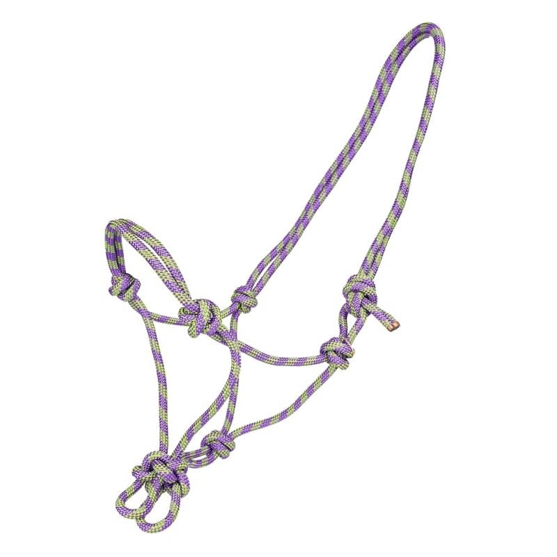 Tabelo Cowboy Rope Halter - Light Purple/ Green - Horse