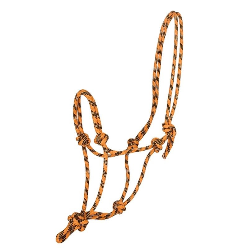 Tabelo Cowboy Rope Halter - Orange/Black - Horse