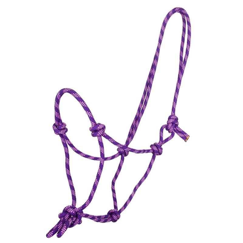 Tabelo Cowboy Rope Halter - Purple/Pink - Horse