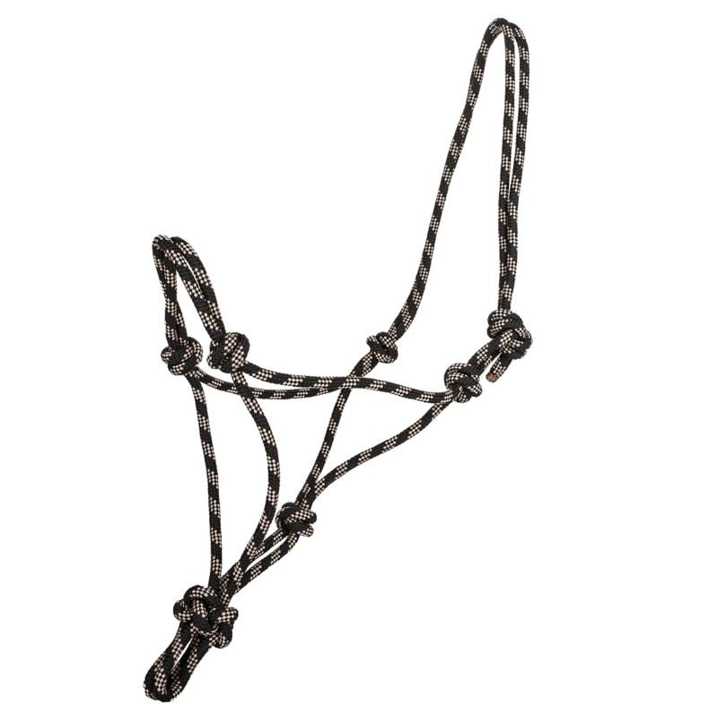 Tabelo Cowboy Rope Halter - Black/Beige - Horse