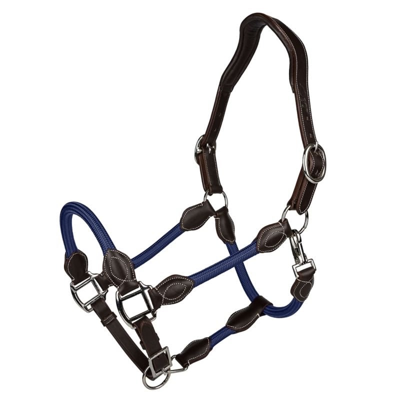 OEQ Leather Rope Halter - Wine - Horse