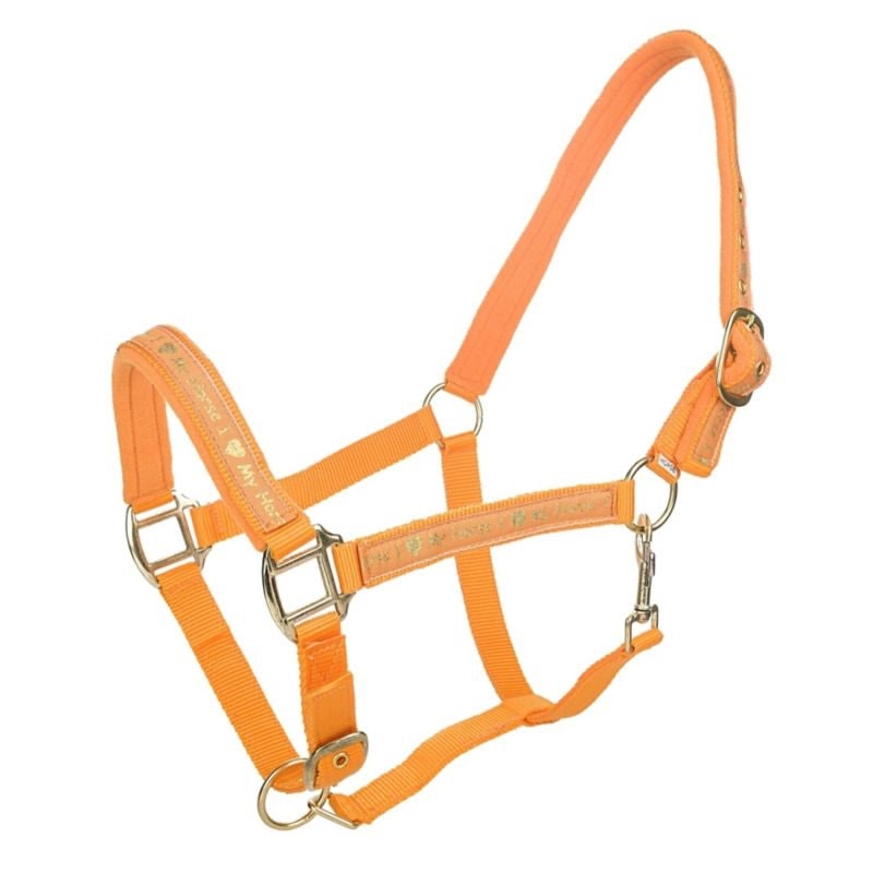 Tabelo I LOVE MY HORSE Halter - Orange - Horse