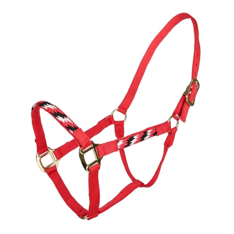 Tabelo Rope Trim Halter - Red - Horse