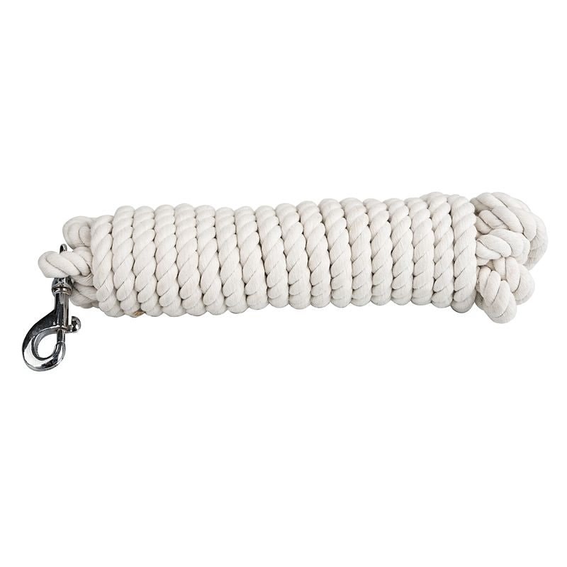 Tabelo Cotton Lunge Line with Loop End - White - 1/2" x 24